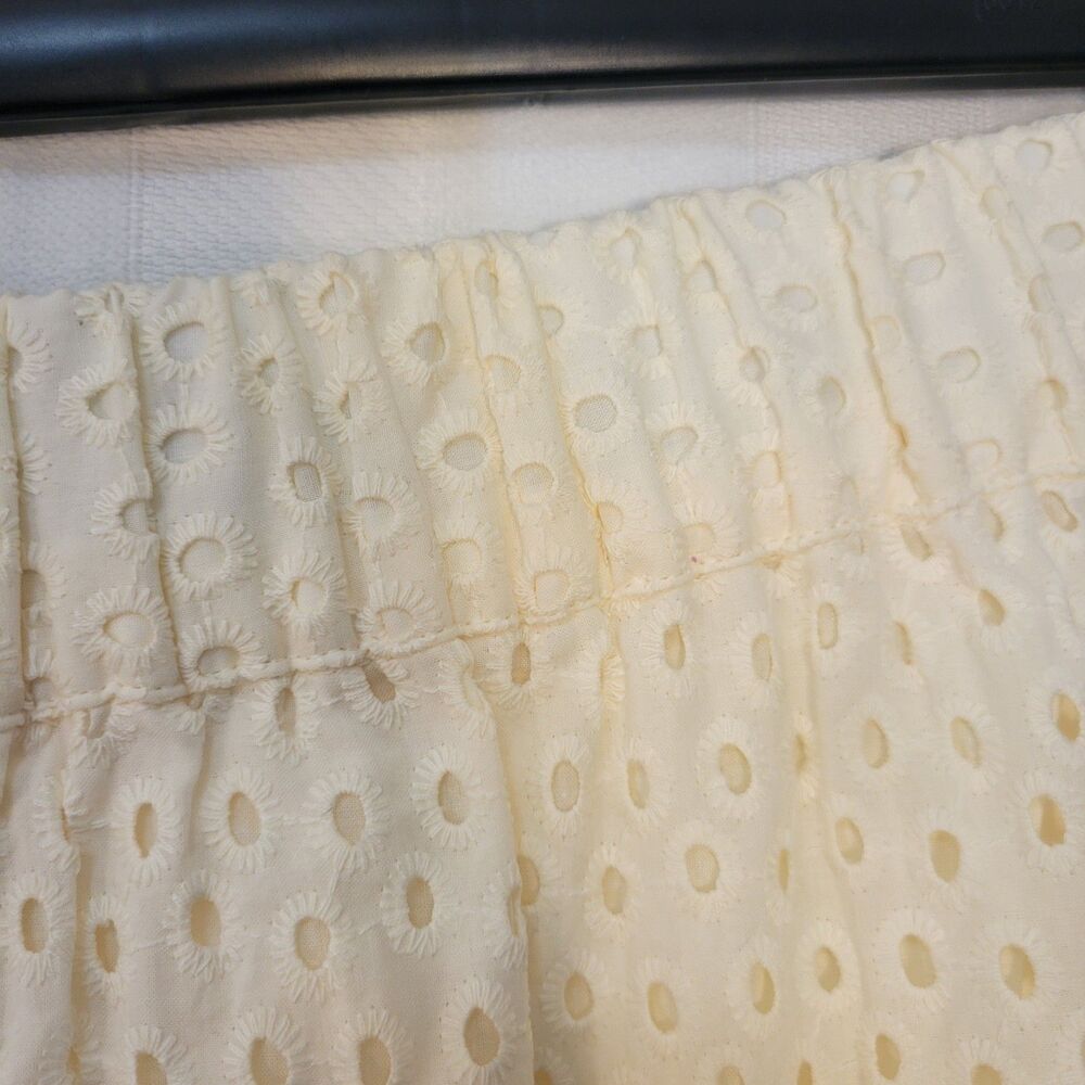 Evri Maxi Skirt Womens Size 1x Eyelet Button-Front Cream Cotton Lined Nwt $68 - Picture 7 of 10